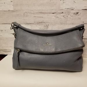Kate Spade Dusty Blue Leather Satchel w/long strap